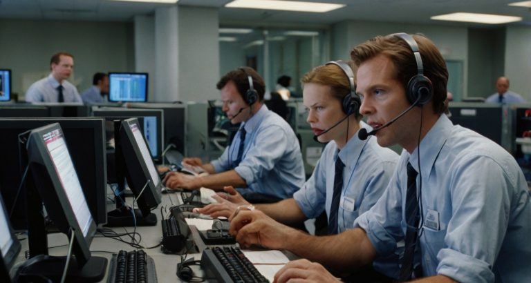 Leonardo_Kino_XL_A_team_in_a_highpressure_call_center_wearing_0 Leonardo_Kino_XL_A_team_in_a_highpressure_call_center_wearing_0